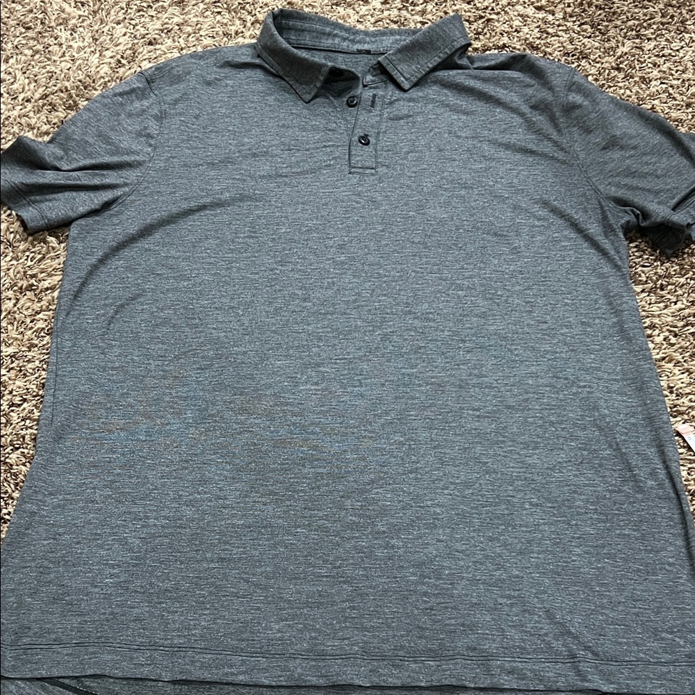 Mens Lululemon heather gray polo shirt sz XL
